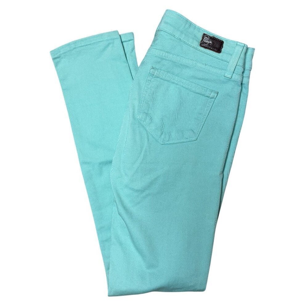 Paige Peg Super Skinny Jeans Mint Green Size 25